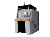 Frontal view of Satisloh SPM-200 grinding machine used in precision optics manufacturing.