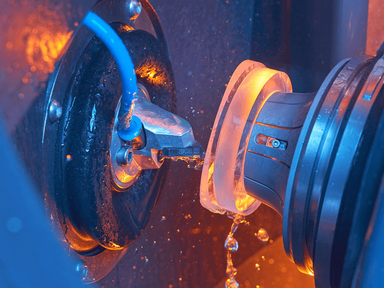 Close-Up of lens generating process.