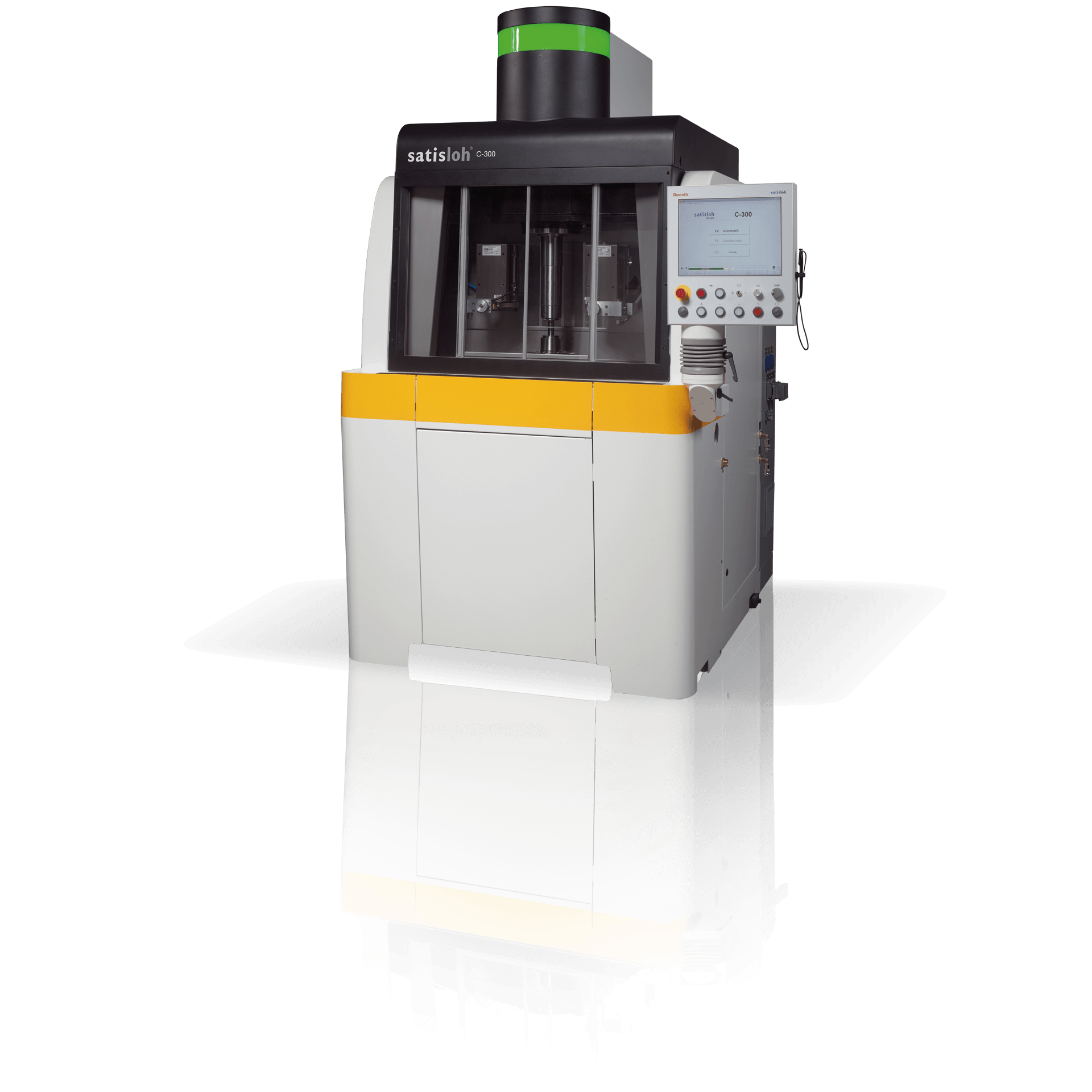 Industrial machine with control panel and protective enclosure